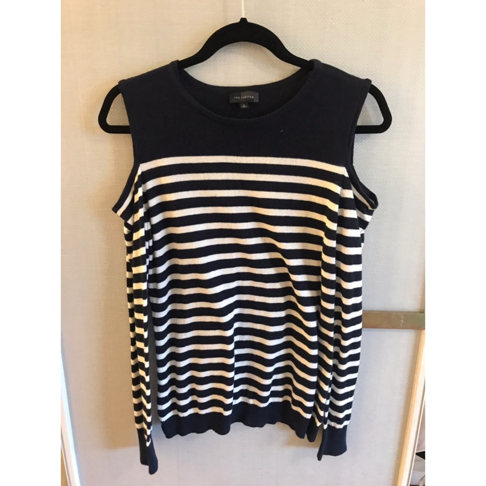 Cold-Shoulder Striped Sweater